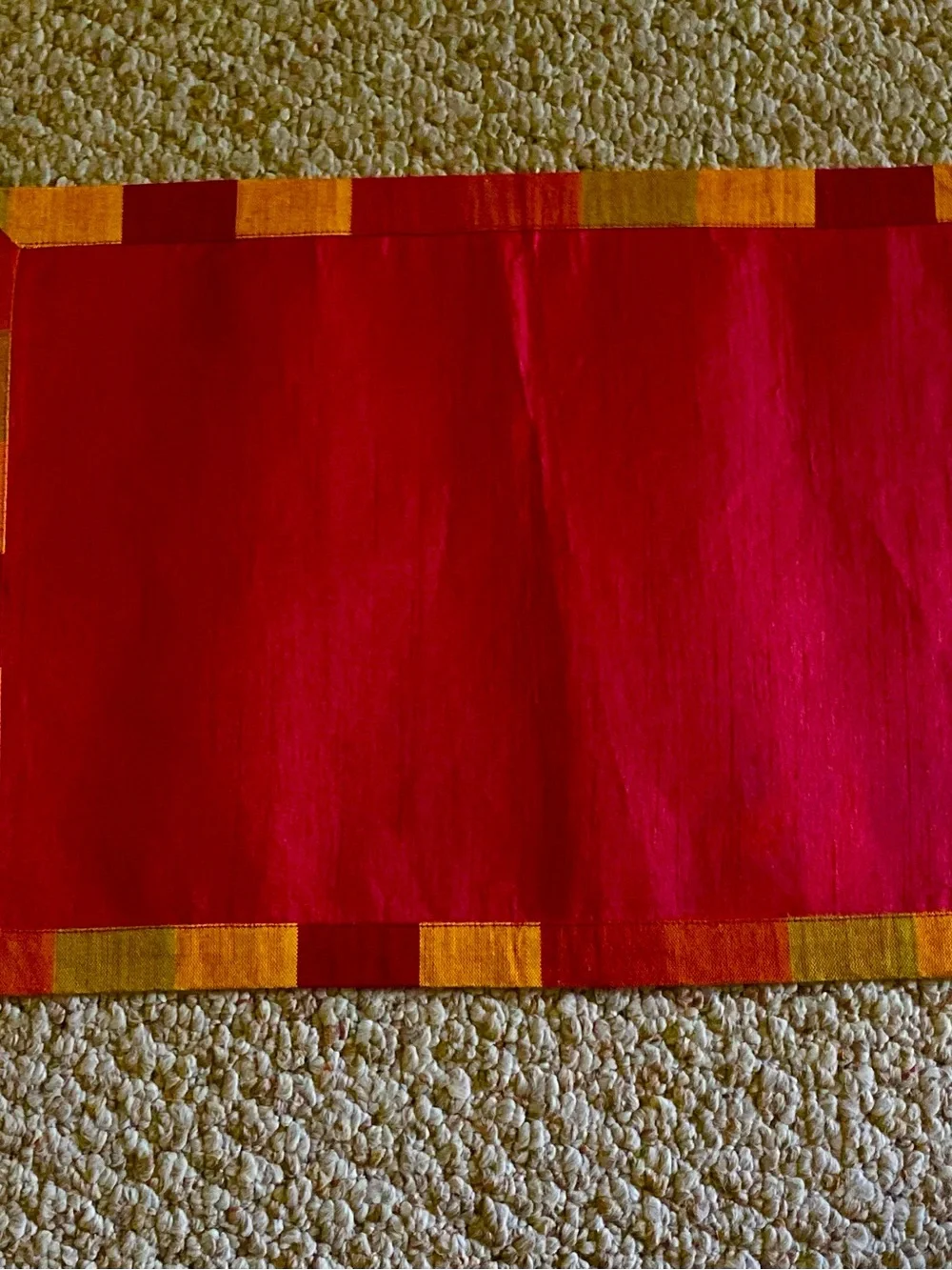 Handmade Orange/Yellow Placemats with Red Trim - Dining Table Set